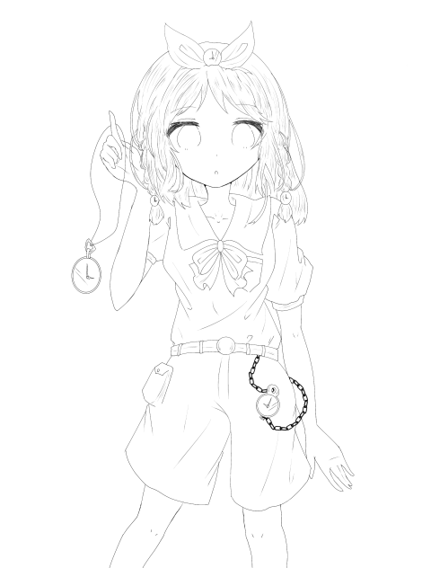 スペースポリスの榴柄ちゃん！の線画