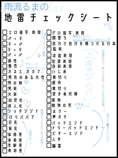 地雷チェックシート　お借りしました！