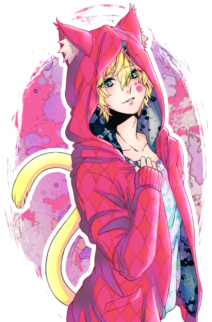 ネコフード男子　塗りました