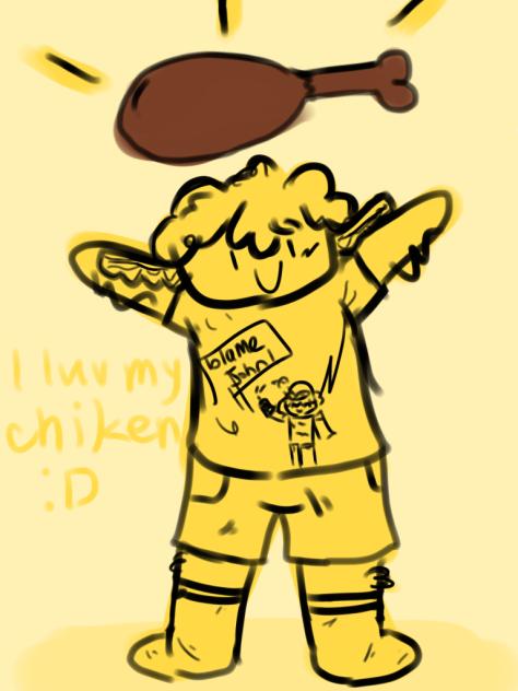 shedletsky loves his chiken ❤️ (doodle)