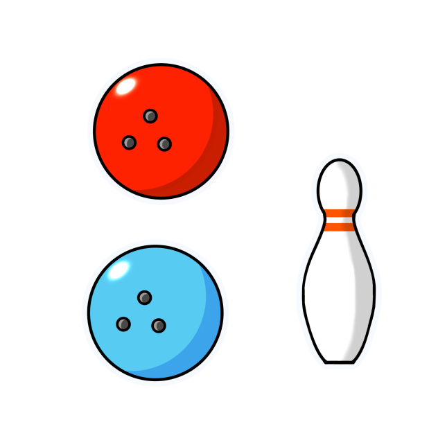 ステッカー風ボウリングイラスト