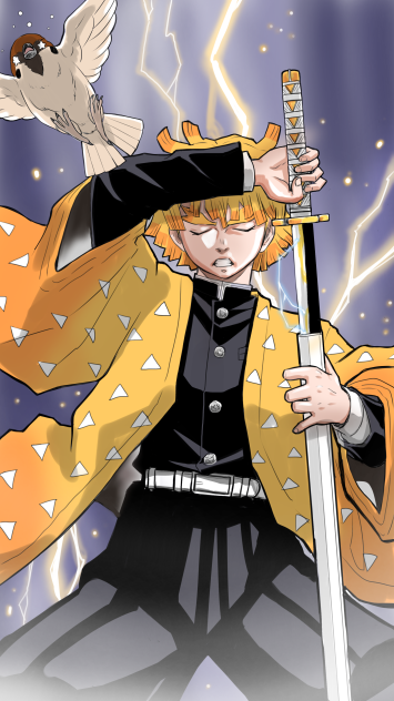 我妻善逸、描いてみた。