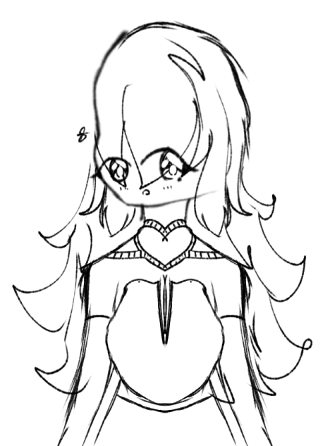 Beauty with Flowy Hair Sketch