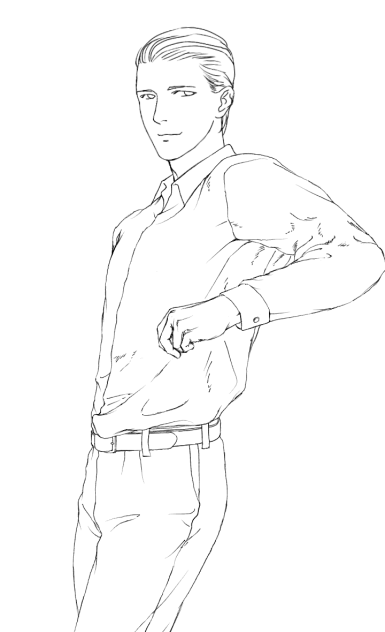 おっさん線画
