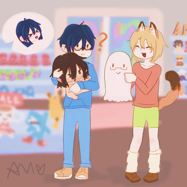 🎁🌿Shō & Kiba at the plushie store🧸💗