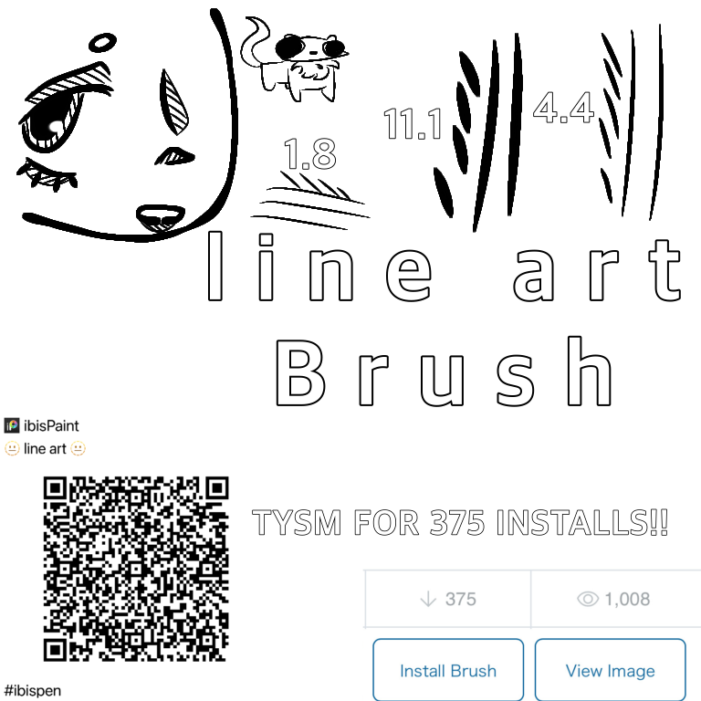 🫥 LINE ART BRUSH 🫥 - ibisPaint