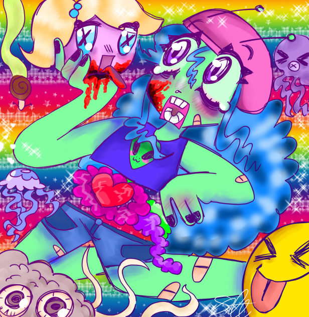 I put bandaids on my bug bites ibisPaint