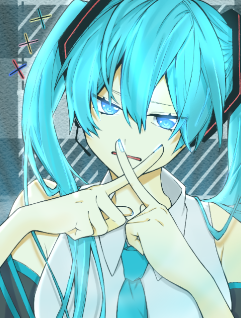 初音ミク フリー線画 塗り絵