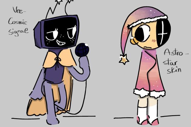 Vee and Astro skins-Dandys World