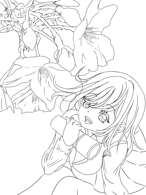 桜　線画