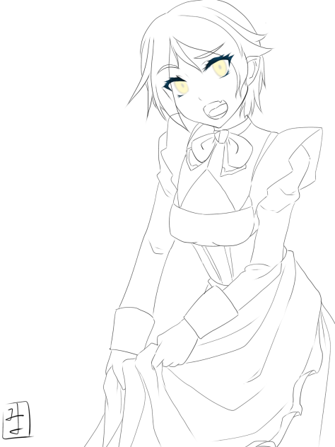 濡れちゃった　line art