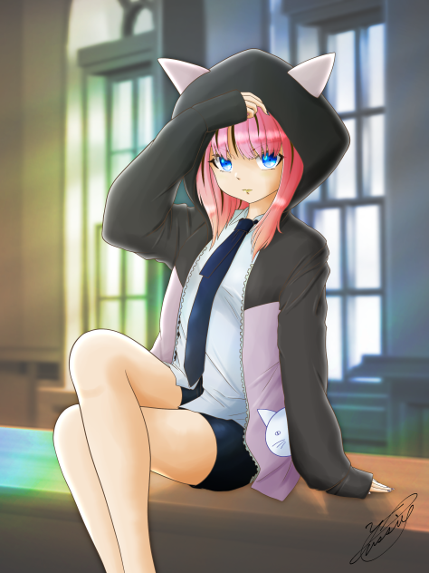 The hood with Cat ears