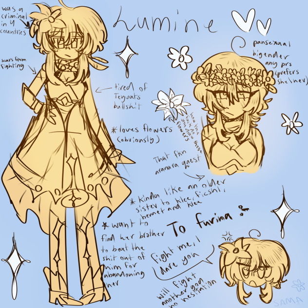Lumine doodles + headcanons