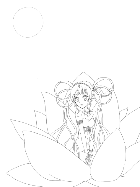 線画。ご自由に塗って下さい