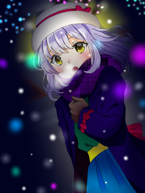 とろろさんの線画お借りしました。背景あり