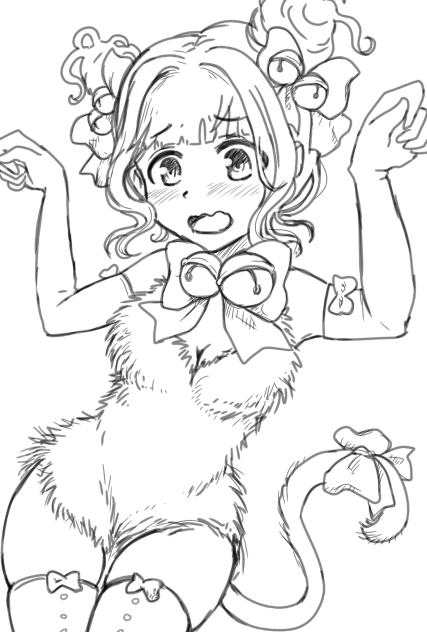 【線画】猫の日衣装