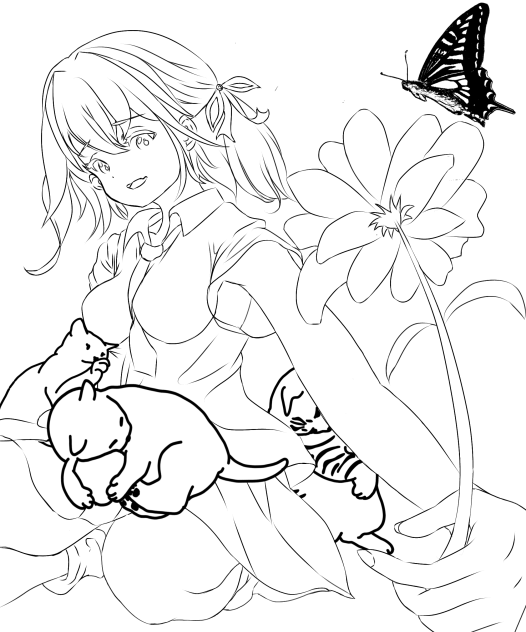 花　線画