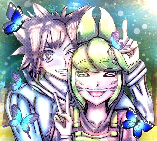 With taking  a selfie!