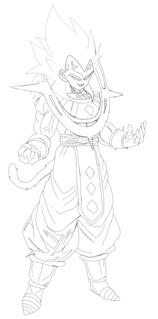 Vegeta Hell's Ego unperfected(Line art)