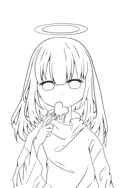 天使 線画