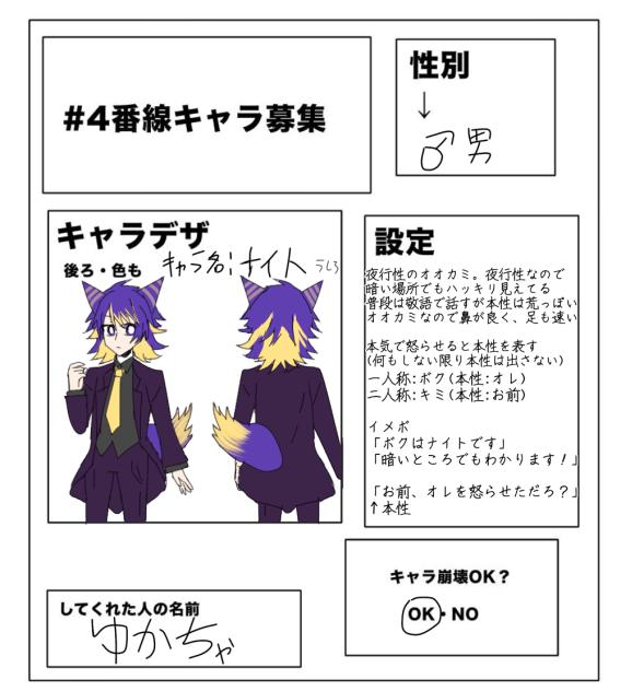 おひさなキャラ募集
