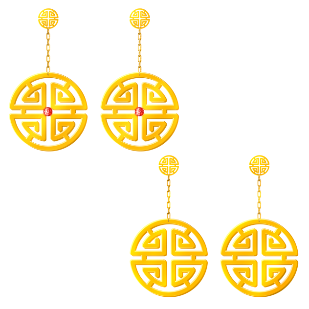 earrings of chinese sign Lu (prosperity)