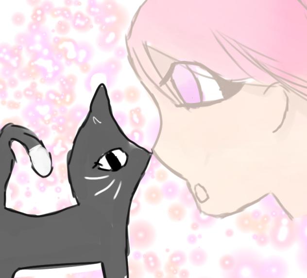 a girl and her cat