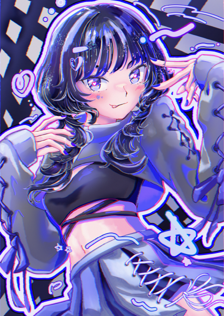 ブルーブラック×ユニコーンピンク