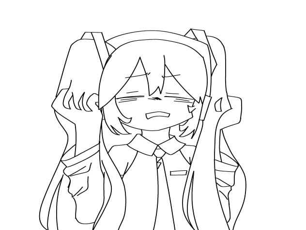 何かに怒っている初音ミク