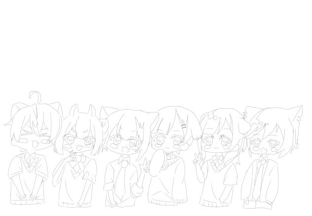 3年にゃ〜ぐみ!!【線画】
