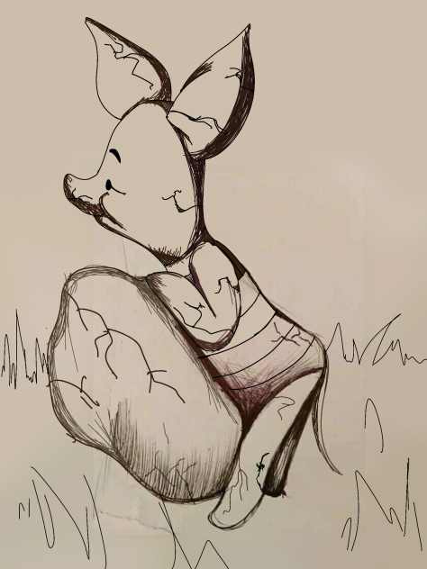From lewd to innocence piglet statue