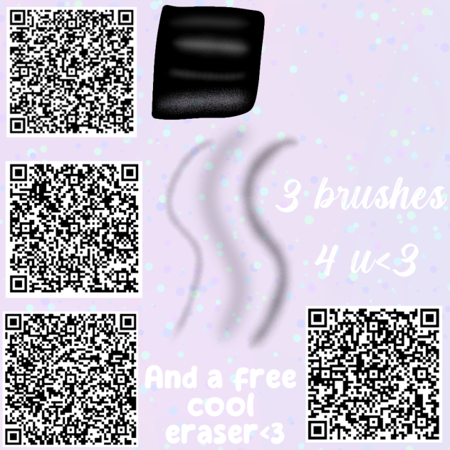 3 brushes and an eraser