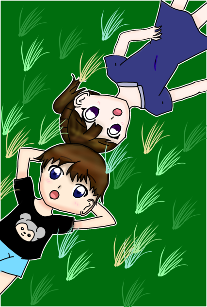 結香とカズ (だんご三兄弟 次男役のカズと末っ子役の結香)