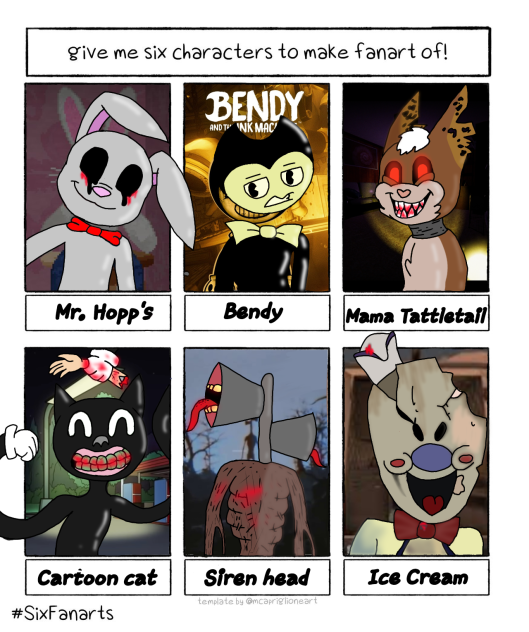 six characters to make fanart of - ibisPaint