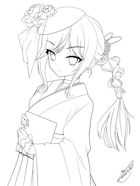 Graduation of a Girl（線画）