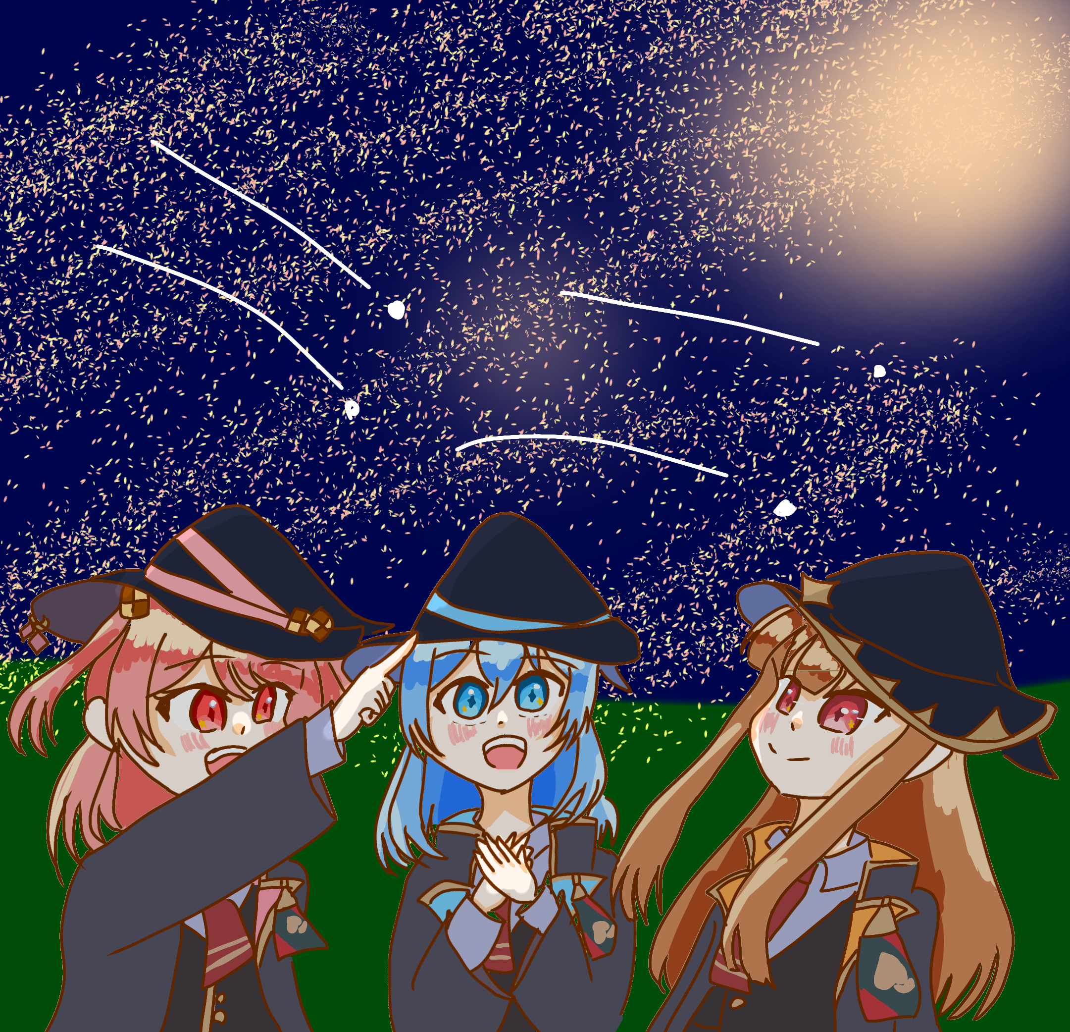 星降る夜ピーチ座に願いを〜女子組〜 - ibisPaint