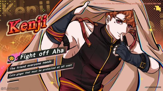 Kenji is ready to fight off Aha!