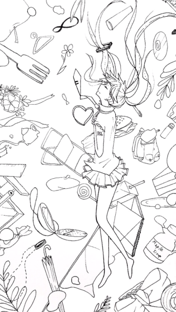 【線画】初音ミク