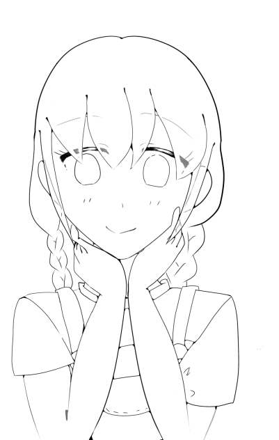 女の子　線画