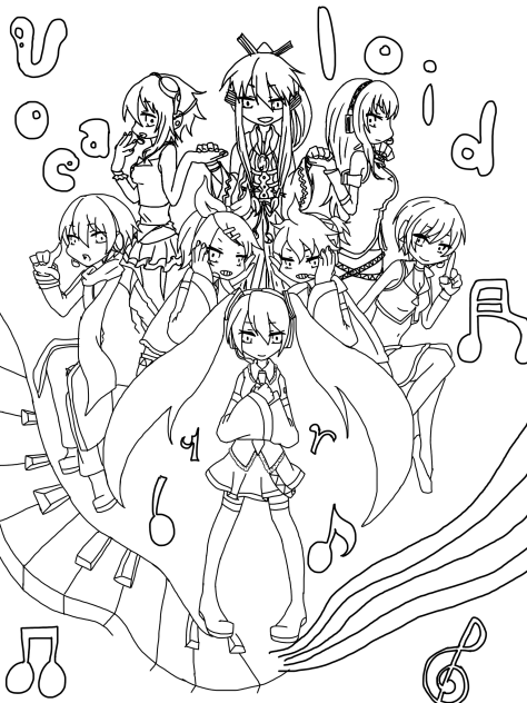 VOCALOID 線画 塗ってください - ibisPaint