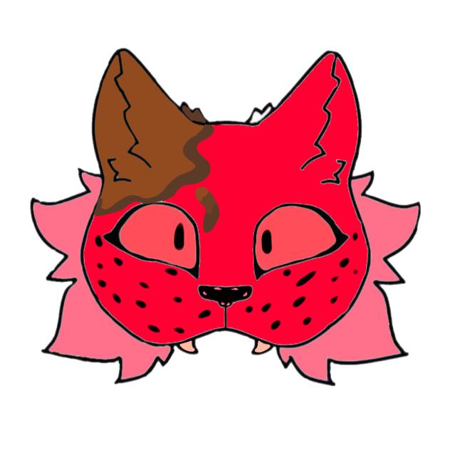 Strawberry on Chocolate Therian mask!