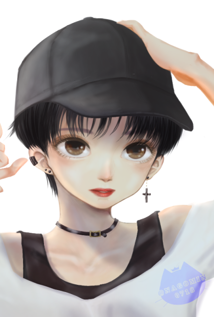 黒キャップ