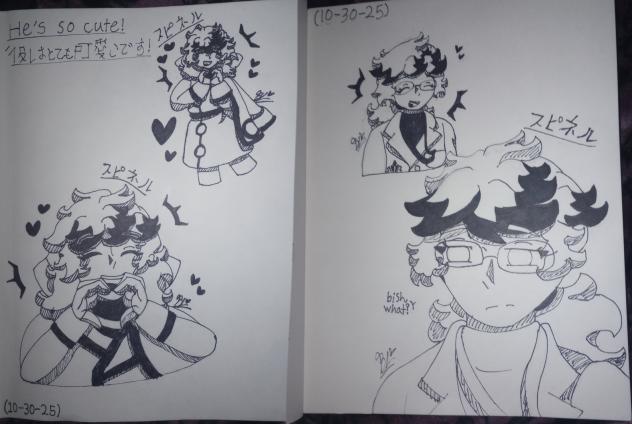 Spinel doodles on paper (Pokémon)