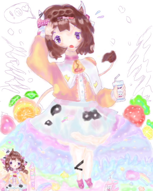 Cow milk girl
