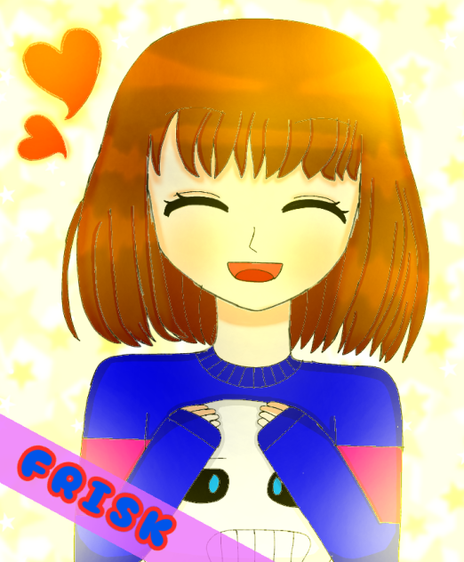サンズを抱えるFRISKちゃん