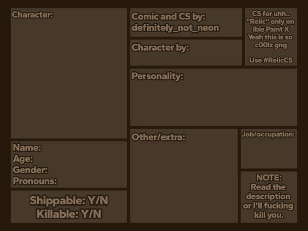Relic Character Sheet
