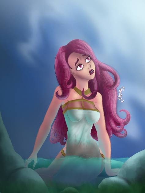 lago a la luz de la luna