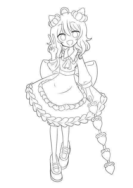 ○○ケーキちゃん塗り絵