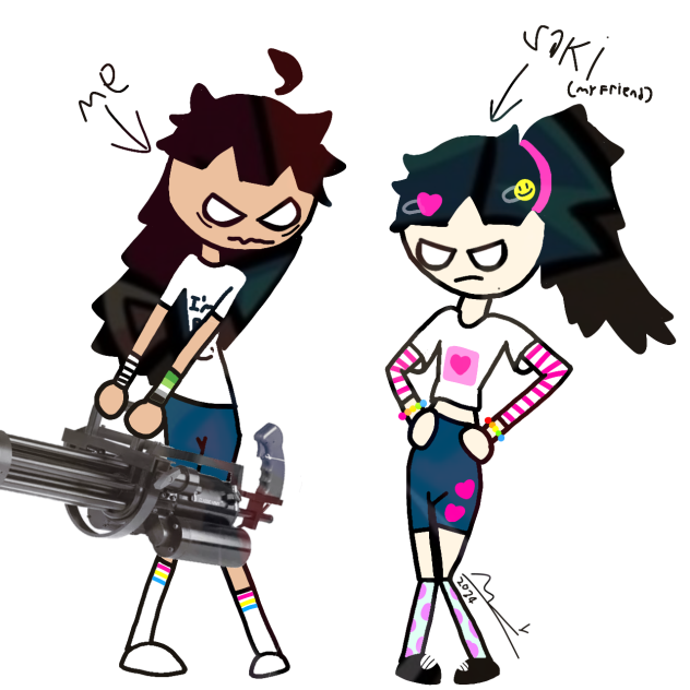i draw my friend and me in scene style