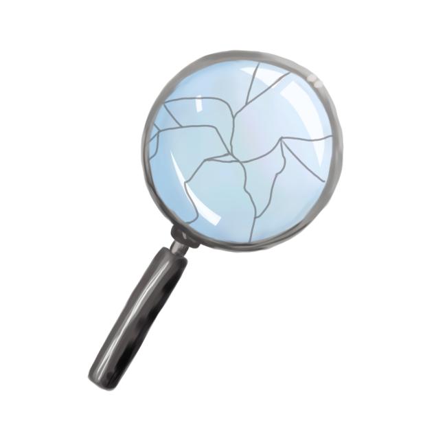 broken magnifying glass